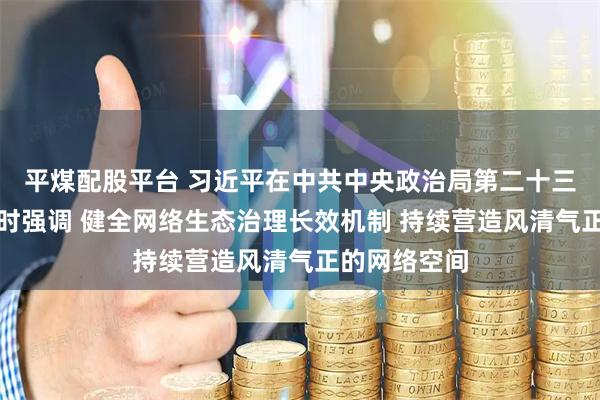 平煤配股平台 习近平在中共中央政治局第二十三次集体学习时强调 健全网络生态治理长效机制 持续营造风清气正的网络空间