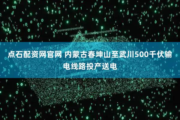 点石配资网官网 内蒙古春坤山至武川500千伏输电线路投产送电
