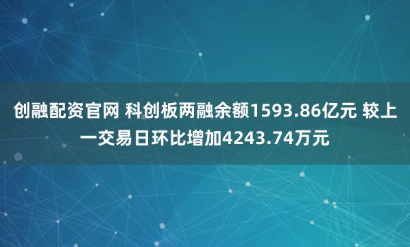 创融配资官网 科创板两融余额1593.86亿元 较上一交易日环比增加4243.74万元